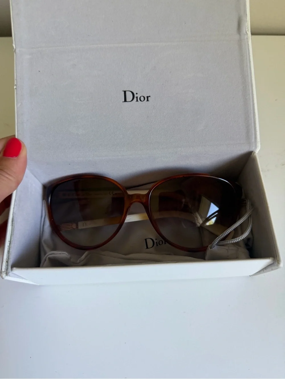 Christian Dior Vintage Glossy 1 Sunglasses FOR PARTS w/ Box Case